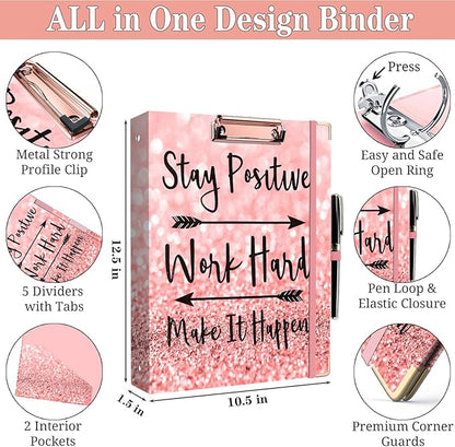Lateefah 3 Ring Binder, 1 Inch Binder Organizer - Image 5