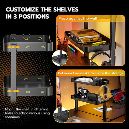 ARES WING 2-Tier Clamp On Desk Shelf, 16 inch Adjustable Above or Under Desk - Image 6