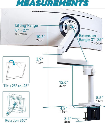 ULTRARM Heavy Duty Monitor Arm for Ultrawide Monitors up to 57" and 44 lbs - Image 7