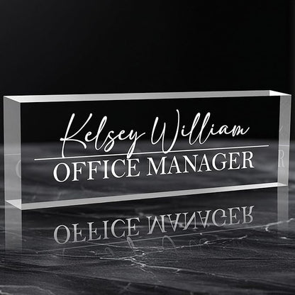 Personalized Name Plate for Desks, Custom Desk Name Plates, Acrylic Name Plate by EOBIBIFUN