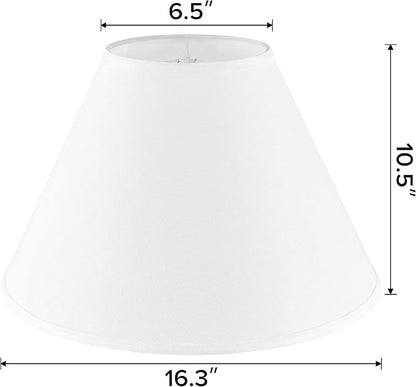 GO&SO 2pcs Pure White Large Lamp Shades, Empire Lamp Shade 6.5" Top x 16.3" - Image 2