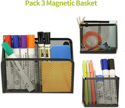 Neudeco Locker Shelf Organizer, Magnetic Pencil Holder, Metal Storage Basket - Image 3