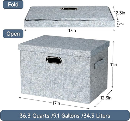 Graciadeco Large 17" 36 Quart Collapsible Stackable Storage Bins - Image 2