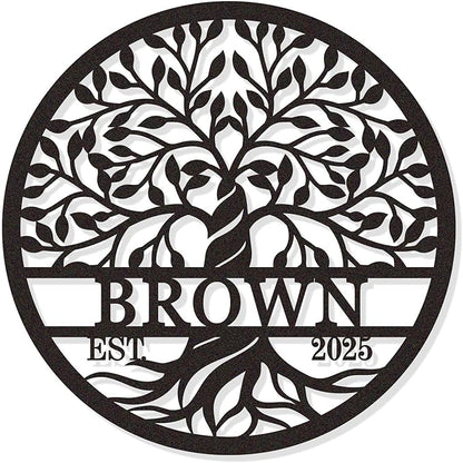 Personalized Tree of Life Metal Wall Sign, Custom Tree of Life Wall Art by HYTSIGN