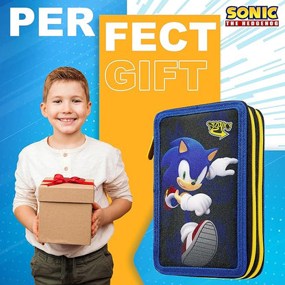 SONIC THE HEDGEHOG Pencil Case for Kids Stationery Set Pens Colored Pencils - Image 3