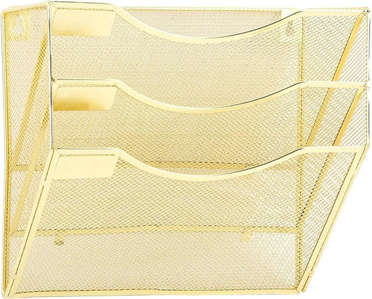 EASEPRES 3 Pocket Mesh Hanging Wall File Organizer, Wall Mounted Mail Paper by EASEPRES