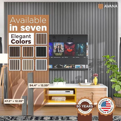 Avana Acoustic Wood Wall Panels – 94.4 x 12.6 Inch Gray Oak Acoustic Panels 2 - Image 7