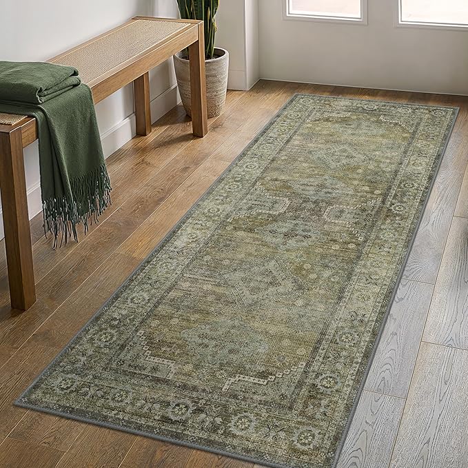 GENIMO Runner Rug 2x8 Non Slip Machine Washable Vintage Hallway Runner Rugs - Image 2
