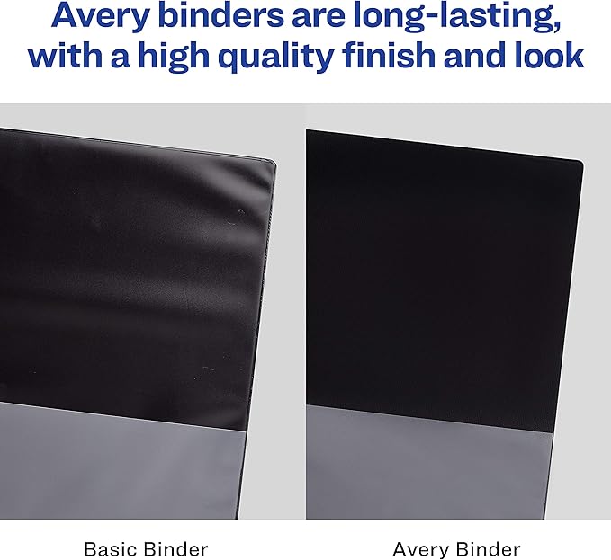Avery Economy View 3 Ring Binders, 1.5" Round Rings, 4 Black Binders - Image 4