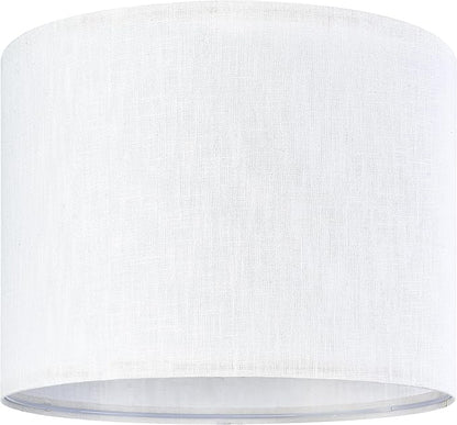 GO&SO White Textured Drum lampshade Medium Lamp Shade 13" Top x 13" Bottom x - Image 2