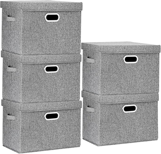 TYEERS Large Storage Bins with Lids, Collapsible, Fabric Storage Boxes by StorageOrganization