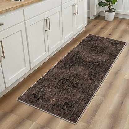 GENIMO 2'6"x6 Runner Rugs for Hallway, Machine Washable Non Slip Vintage Rugs by GENIMO