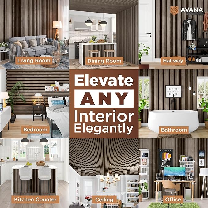 Avana Modern Acoustic Wood Wall Panels – 94.4 X 12.6 Inch Walnut Acoustic - Image 3