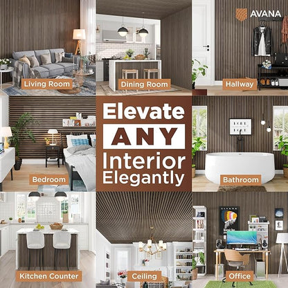 Avana Modern Acoustic Wood Wall Panels – 94.4 X 12.6 Inch Walnut Acoustic - Image 3