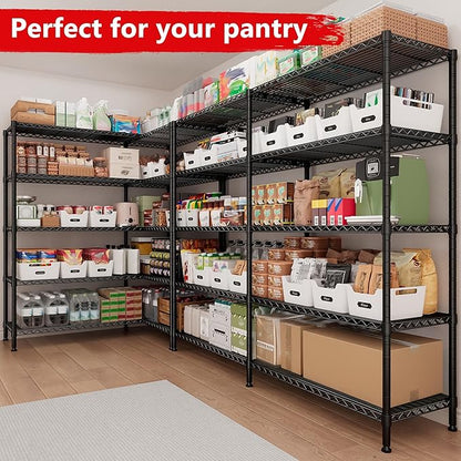 REIBII 5-Tier Heavy Duty Metal Wire Shelves, Industrial Style, 61.7"W x 72.4"H - Image 3