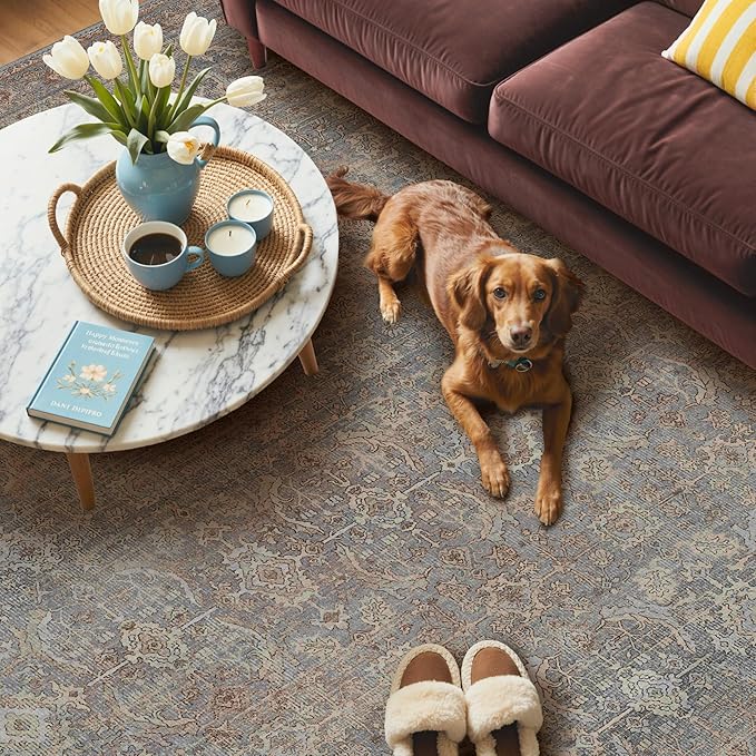 GENIMO 6x9 Area Rugs for Living Room, Machine Washable Non Slip Vintage Rugs - Image 5