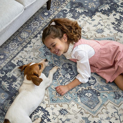 GENIMO 2'6"x8 Runner Rugs for Hallway, Machine Washable Non Slip Vintage Rugs - Image 3