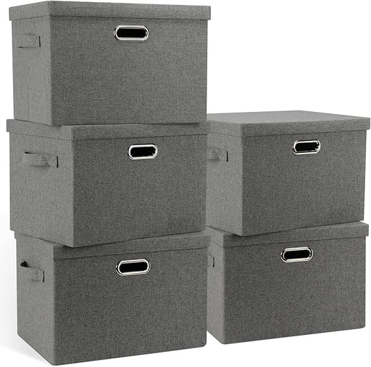 Graciadeco Large 17" 36 Quart Collapsible Stackable Storage Bins by GraciadecoStorage