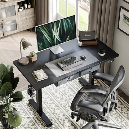 Agilestic Standing Desk with 2 Drawers, Adjustable Height Electric Desk with - Image 4