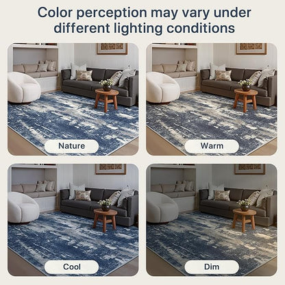 GENIMO 8x10 Area Rugs for Living Room, Machine Washable Non Slip Rugs, Low Pile - Image 8