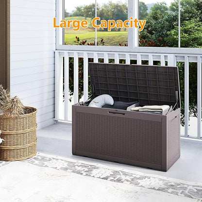Yardgrace 100 Gallon Outdoor Storage Box Waterproof, Resin Deck Boxes - Image 5