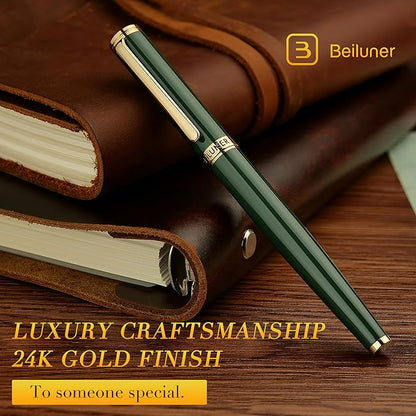 BEILUNER Racing Green Fountain Pen, Stunning Luxury Pens - Image 3