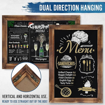HBCY Creations 20" X 30" Torched Brown Solid Wood Frame Wall Chalkboard - Image 3