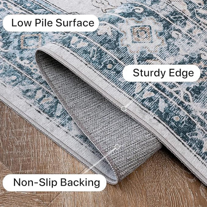 GENIMO 8x10 Area Rugs for Living Room, Machine Washable Non Slip Vintage Rugs - Image 6