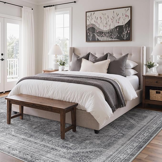 GENIMO 5x7 Area Rugs for Living Room, Machine Washable Non Slip Rugs, Low Pile - Image 2