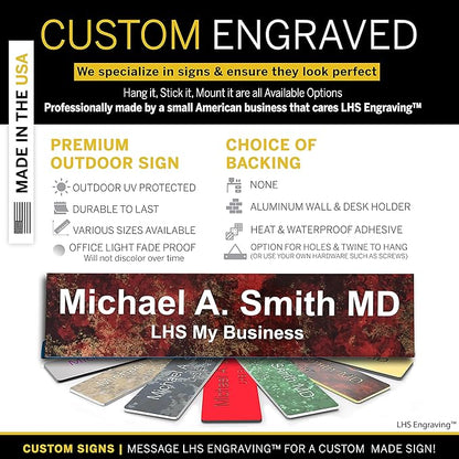 Engraved Door Signs for Office Personalized Rustico Granite Plastic Door Plaque - Image 3