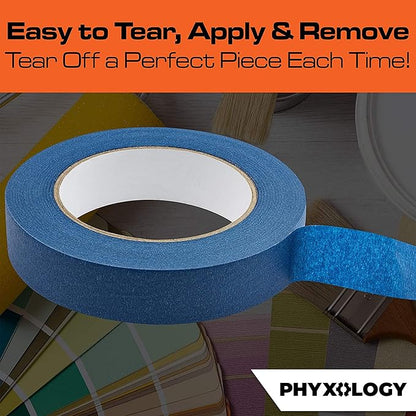 No-Residue 1 Inch, 60 Yard Blue Painters Tape 2 Pk. Easy-Tear, Pro-Grade - Image 5