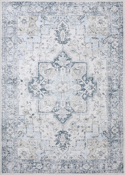 GENIMO 5x8 Area Rugs for Living Room, Machine Washable Low Pile Rugs, Chenille - Image 8