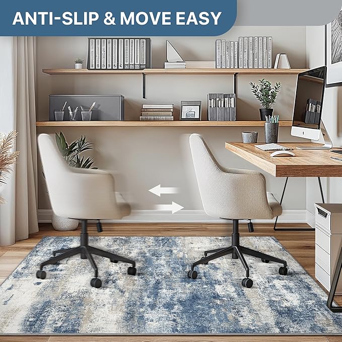 Office Chair Mat for Hardwood Tile Floor, Abstract 36"X 48" Desk Mats for - Image 4