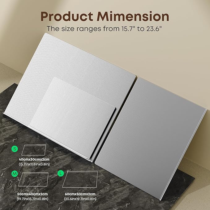 KORVOS Stainless Steel Cutting Board, 15.7"L x 11.8" W Heavy Duty Steel - Image 9