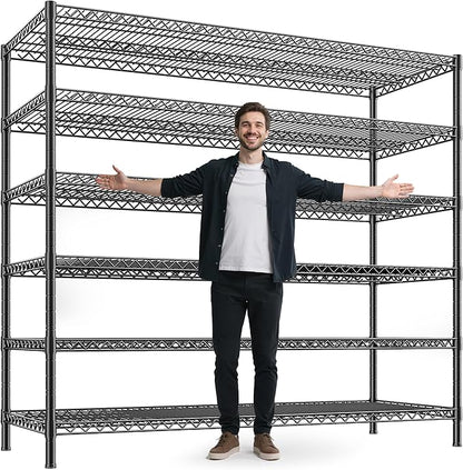 REIBII 83" H Storage Shelves 3840LBS Metal Shelving Unit 6 Tier Wire Shelving by REIBII