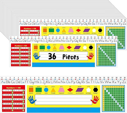 36 PCS Desk Nameplates, Double Sided PET Film Desk Name Tags by Gethelud
