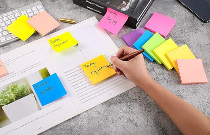 Sticky Notes 3 x 3 in, Bright Colorful Super Sticking Power Memo Post Stickies - Image 3