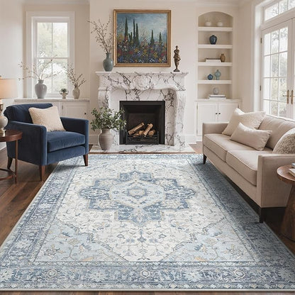 GENIMO 6x9 Area Rugs for Living Room, Machine Washable Non Slip Vintage Rugs by GENIMO