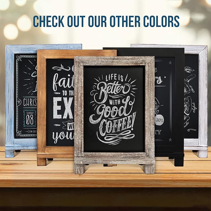 HBCY Creations Rustic Torched Wood Tabletop Chalkboard - Image 7