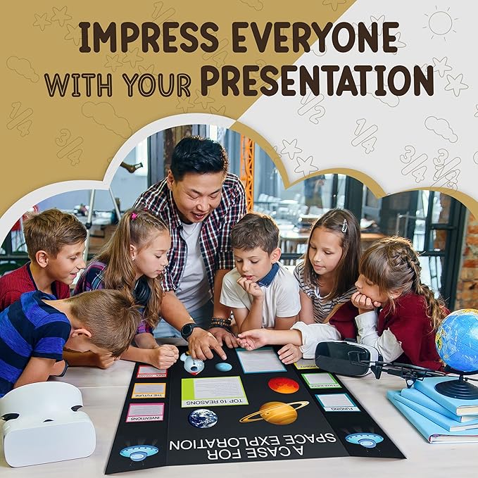White Tri-Fold Presentation Board 28" X 40" Display Exhibition Board - Image 4