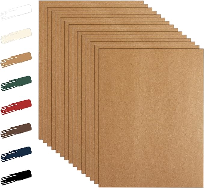 100 Sheets Brown Cardstock 8.5 x 11 Printer Paper, 250gsm/92lb Heavyweight by Guakicae