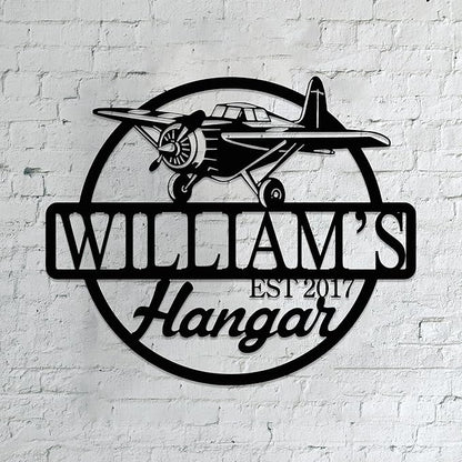 Personalized Metal Airplane Wall Art, Airplane Name Sign, Customized Pilot Name by Unknown