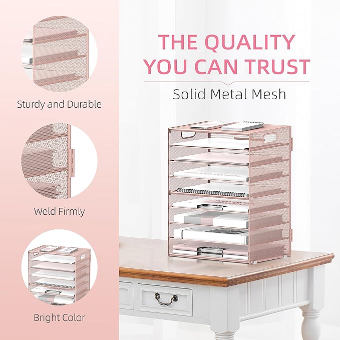 DALTACK 9-Tier Paper Letter Tray Desk Organizer - Image 5