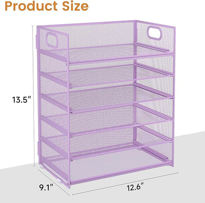 Subekyu 6-Tier Desk Paper Organizer, Desktop File Letter Tray - Image 7