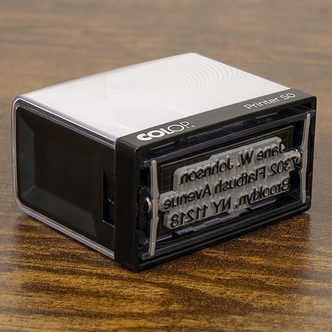 COLOP Extra Large Size Self Inking Custom Text Stamp - Image 5