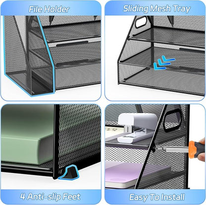 Docnest 3 Tier Metal Mesh Desk Organizer - Image 5