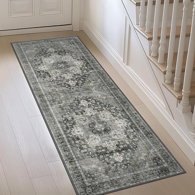 GENIMO 2'6"x10 Runner Rugs for Hallway, Machine Washable Non Slip Vintage Rugs by GENIMO