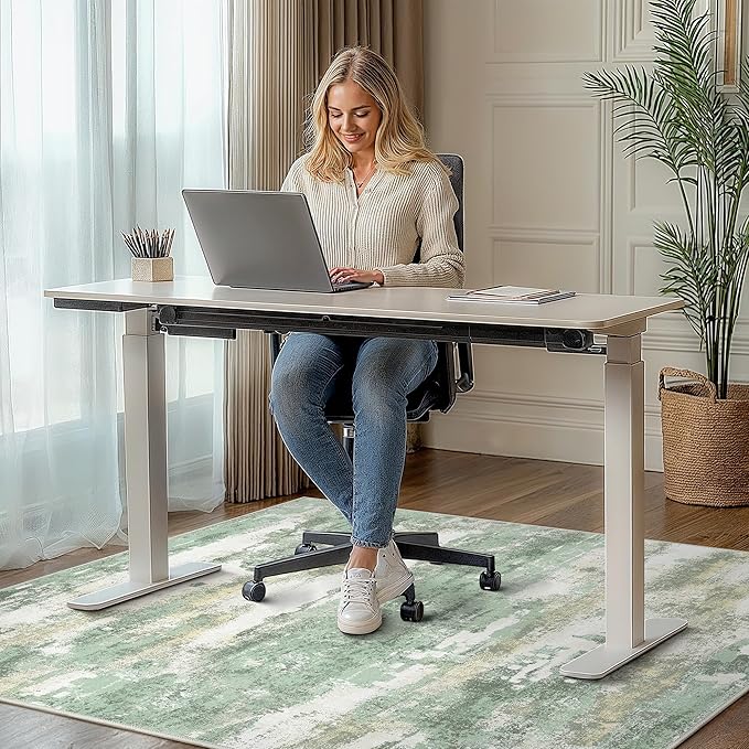 Office Chair Mat for Hardwood Tile Floor, Abstract 36"X 60" Desk Mats for - Image 2