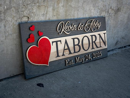 Custom Family Name Sign | Personalized Wooden Wedding Gift | Rustic Last Name - Image 5