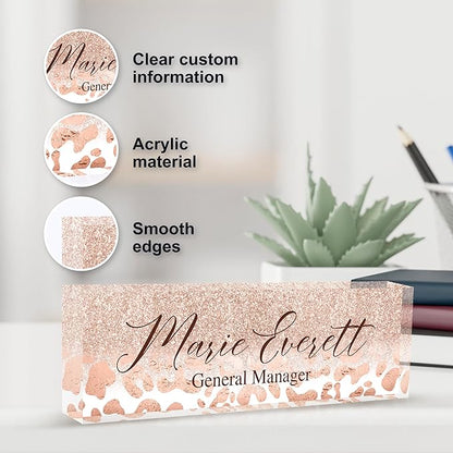 Personalized Name Plate for Desks, Custom Desk Name Plates, Acrylic Name Plate - Image 3